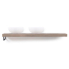 Looox Wood collection Solo plan sous vasque - 160x46cm - Avec porte-serviettes (gauche) noir mat - Chêne massif Old grey SW108665