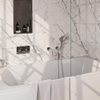 Brauer Chrome Edition mitigeur thermostatique bain encastré boutons poussoirs set 04 bec 3 positions douchette flexible douche raccord mural coude chrome SW925542
