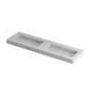 Ink Pitch wastafel - 160x45x9cm - 2 wasbakken - zonder kraangat - mat calacatta (wit) SW693524