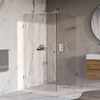 BRAUER Void Carving Douchecabine - 100x140x200cm - draaideur - glascoating - omkeerbaar - helder glas - Chroom SW1418092