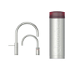 Quooker BE Nordic Round Twintaps kokendwaterkraan - draaibare uitloop - PRO3 reservoir - Warm / kokend water - RVS SW795653