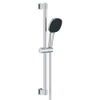 GROHE Vitalio Comfort 110 Ensemble barre de douche - 60cm - douchette à main carrée - 2 types de jets - flexible de douche lisse - chrome SW1028271