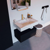 Mondiaz ALAN-DLUX Ensemble de meuble - 70cm - meuble Urban mat - 1 tiroir - Lavabo Cloud Frappe suspendu - vasque Centre - 1 trou de robinet SW804679