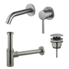 Fortifura Calvi Slim Kit mitigeur lavabo - robinet encastrable - bonde clic clac - siphon design - PVD cm SW915274