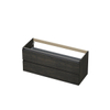 Ink meuble de lavabo 120x52x45cm 2 tiroirs sans poignée alu bandeau réversible décor bois SB1107144 Ink meuble de lavabo 120x52x45cm 2 tiroirs sans poignée alu bandeau réversible décor bois SB1107144