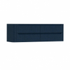 H&R Badmeubelen Juice Wastafelonderkast - 160x45x50cm - linkerhoek afgerond - 4 lades - geïntegreerde greep - blue oak SW1490820