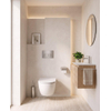 Pack WC QeramiQ Dely Swirl Compact - réservoir encastrable Geberit UP320 - avec bâti-support Burda - abattant slim - plaque de commande en métal inox - boutons rectangulaires - blanc brillant SW1592291