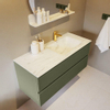 Mondiaz VICA-DLUX ensemble de meuble de salle de bain - 110cm - meuble sous-vasque armée - 2 tiroirs - lavabo encastré nuage droite - 1 trou de robinet - version haute 60cm - opalo SW1086484