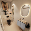 MONDIAZ TURE-DLUX Meuble toilette - 60cm - Plata - EDEN - vasque Frappe - position droite - sans trou de robinet SW1102931