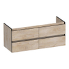BRAUER Joy Edge meuble sous lavabo 120 4 tiroirs softclose - sans poignée - 2 découpes pour siphon - Forest Wheat SW1204169