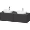 Duravit ketho meuble sous 2 lavabos avec plaque console et 2 tiroirs pour double lavabo 160x55x45.9cm avec poignées anthracite graphite super mat SW772949
