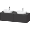 Duravit Ketho.2 Wastafelonderbouwkast - inclusief consoleplaat - met 2 laden - voor dubbele waskommen - 160x55x45.9cm - met handgrepen antraciet - grafiet supermat SW772949