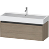 Duravit Ketho 2 meuble sous-lavabo avec 1 tiroir pour lavabo simple 118,4x46x44cm avec poignée chêne terra mat anthracite SW773021