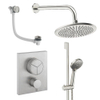 Crosswater MPRO inbouw regendoucheset – Ø30 cm hoofddouche – ronde handdouche – 2 hendels – badafvoer – RVS geborsteld SW1472746