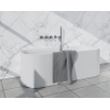 Fortifura Nebbio Ensemble combiné baignoire - robinet thermostatique - coude mural avec support de douchette - flexible de douche lisse - barre de douchette - bec - inox brossé SW1238018