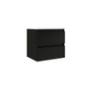 Saniclass Chacito Meuble de salle de bain - 60x40x55cm - peu profond - 2 tiroirs - sans poignée - lavabo brillant blanc - 1 trou de robinet - noir mat SW1440718