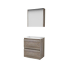 Basic-Line Comfort 39 ensemble de meubles de salle de bain 60x39cm sans poignée 2 tiroirs lavabo acrylique 1 trou de robinetterie armoire de toilette mfc scotch oak SW350952
