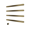 Hotbath &MORE Handdoekradiator - 80x76cm - soft square - 4 stangen - horizontaal - met schakelaar - PVD - geborsteld messing (goud) SW1245821