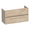 BRAUER Adore Meuble sous-lavabo peu profond - 100x39x55cm - 2 tiroirs à fermeture douce - sans poignées - 1 découpe pour siphon - Forest Wheat SW1198397