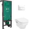 Hansgrohe ensemble WC complet avec réservoir encastré iFrame universal, plaque de commande iFrame Original Q et GladeLake S blanc SW1406567