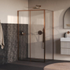 BRAUER Galactic Douchecabine - 120x90x200cm - met schuifdeur - helder glas - omkeerbaar - incl. glascoating - geborsteld koper PVD SW1580992