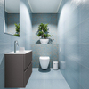 MONDIAZ ADA Toiletmeubel 60x30x50cm met 1 kraangaten 2 lades dark grey mat Wastafel Lex links Solid Surface Wit SW472581