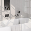 Brauer Gunmetal Edition mitigeur thermostatique bain encastré bouton poussoir set 04 bec 3 positions douche à main flexible de douche raccord mural coude gunmetal Brushed pvd SW925713