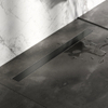 Brauer Douchegoot - 90x7.5cm - vloerflens - tegelinlegrooster omkeerbaar - RVS - geborsteld gunmetal SW891080
