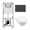 Villeroy Boch Subway 2.0 DirectFlush Toiletset - softclose - geberit reservoir - qeramiq bedieningsplaat bedieningsplaat antraciet mat - rechthoekige knoppen - wit SW1164247