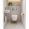 QeramiQ Dely Swirl Compact Ensemble WC - réservoir encastré QeramiQ flush - abattant 25 mm - plaque de commande métallique inox - boutons ronds - blanc mat SW1590808