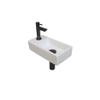 Ink Versus pack lave-mains – 36 x 18 x 9 cm – porcelaine blanc brillant – perçage à gauche – robinet gunmetal SW450912