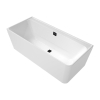 Villeroy & Boch Collaro baignoire d'angle semi-autoportante - 180x80cm - rectangulaire angle gauche trop-plein noir mat Acrylique Blanc Brillant SW354249