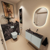 MONDIAZ TURE-DLUX Meuble de toilettes 80cm Greey. EDEN lavabo Lava position droite. Sans trou de robinet. SW1103847