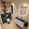 MONDIAZ TURE-DLUX Meuble toilette - 80cm - Greey - EDEN - vasque Lava - position droite - sans trou de robinet SW1103847