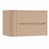 H&R Badmeubelen Juice Meuble sous vasque - 80x45x50cm - angle gauche arrondi - 2 tiroirs - poignée intégrée - Peach SW1489250