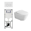 Villeroy & Boch Subway 2.0 Ensemble encastré avec cuvette WC suspendue blanche abattant Slimseat softclose plaque de commande Sigma20 blanche SW87514
