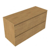 Saniclass Holz Pure Badkamermeubelset - 120x45x62cm - houten topblad - zonder kraangat - 4 lades - mat eiken natural (hout) SW1436773