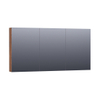 BRAUER Dual Spiegelkast - 140x70x15cm - verlichting - geintegreerd - 3 links- rechtsdraaiende spiegeldeur - MFC - viking shield SW371806