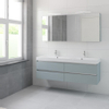 Bruynzeel Palitano badmeubelset 56.5x160x46cm 2 kraangaten 2 wasbakken 4 lades met spiegelkast met softclose fjord groen SW384747 Bruynzeel Palitano badmeubelset 56.5x160x46cm 2 kraangaten 2 wasbakken 4 lades met spiegelkast met softclose fjord groen SW384747