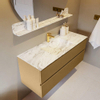 Mondiaz VICA-DLUX ensemble de meuble de salle de bain - 120cm - meuble sous-vasque oro - 2 tiroirs - lavabo encastré cloud milieu - 1 trou de robinet - version haute de 60cm - glace SW1088219