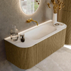 Mondiaz KURVE Ensemble meuble de salle de bains - 120x46x40cm - 1 tiroir - 2 portes - vasque solid surface - centre - sans trou de robinet - Dusk SW1414771