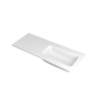 INK Faktor lavabo - 120x45x1.5cm - 1 vasque à droite - 1 trou de robinet - polystone blanc mat SW207284