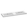 Saniclass Foggia meubelwastafel 140x5x46cm zonder kraangaten met overloop dubbele wasbak mineraalmarmer mat wit SW542367 Saniclass Foggia meubelwastafel 140x5x46cm zonder kraangaten met overloop dubbele wasbak mineraalmarmer mat wit SW542367
