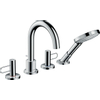 Axor Uno 3 4-gats badrandcombinatie met beugelgreep chroom SW99718 Axor Uno 3 4-gats badrandcombinatie met beugelgreep chroom SW99718