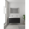 Bruynzeel Box badmeubelset 120x45cm 2 kraangaten 1 wasbak 2 lades met spiegel met softclose composite zijde zwart SW384015 Bruynzeel Box badmeubelset 120x45cm 2 kraangaten 1 wasbak 2 lades met spiegel met softclose composite zijde zwart SW384015
