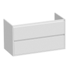 Saniclass New Future wastafelonderkast 100x46x55cm 2 softclose greeploze lades met 1 sifonuitsparing MDF hoogglans Wit SW3066 Saniclass New Future wastafelonderkast 100x46x55cm 2 softclose greeploze lades met 1 sifonuitsparing MDF hoogglans Wit SW3066