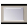 Sanicare q miroirs miroir sans cadre / pp poli bande horizontale de 100 cm + lumière ambiante sous leds blanc chaud SW278901