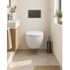 Pack WC QeramiQ Dely Swirl Compact - réservoir encastrable Geberit UP320 - avec bâti-support Burda - abattant 25 mm - plaque de commande en plastique anthracite mat - boutons rectangulaires - blanc mat SW1595674