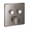 Grohe Grohtherm SmartControl Inbouwthermostaat - 3 knoppen - vierkant - hard graphite SW484556
