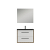 Tiger Boston Meuble salle de bains 80x62x45cm avec 1 trou 2 tiroirs softclose montage droite et gauche avec miroir bois chêne chalet /blanc relief SW106770 Tiger Boston Meuble salle de bains 80x62x45cm avec 1 trou 2 tiroirs softclose montage droite et gauche avec miroir bois chêne chalet /blanc relief SW106770